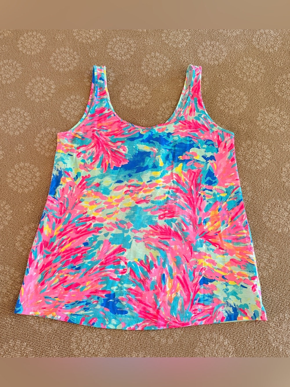 Lilly Pulitzer Kinsey Tank Top Palm Beach Coral